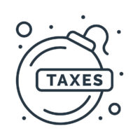 bomb icon isolated on white background from taxes collection. bomb icon trendy and modern bomb symbol for logo, web, app, UI. bomb icon simple sign. bomb icon flat vector illustration for graphic and web design,bomb