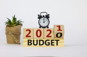 Business And New Year Concept Of Budget Planning 2021. Fliped Wo