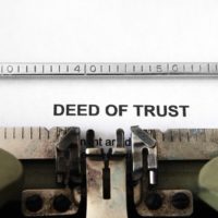 Close up of typewriter and Deed of trust