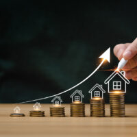 VRLT — Key changes in 2026 real estate investment concept, buy house, location, energy efficiency rating and property value, Real estate online on virtual screens. home search, land price, property tax, real estate market