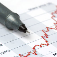 SMSF statistical overview 2022–23: industry continues to grow gray pen on growing share price chart
** Note: Shallow depth of field